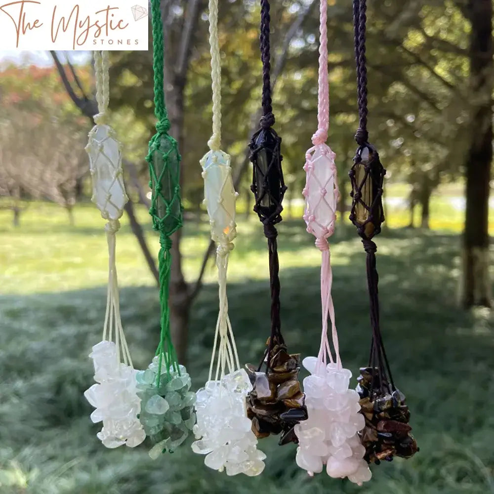 Chakra Rose Quartz Crystal Car Hanging Ornament