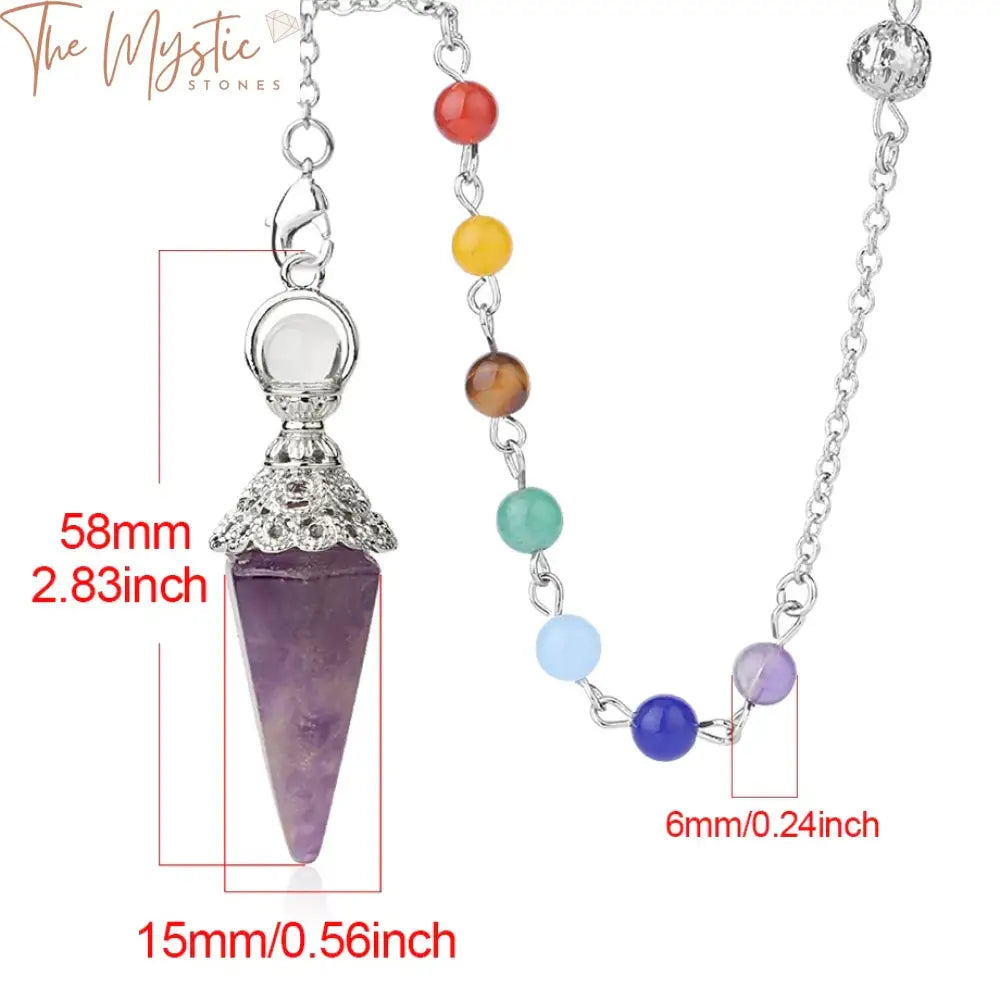 Chakra Silver Hexagonal Pendulum