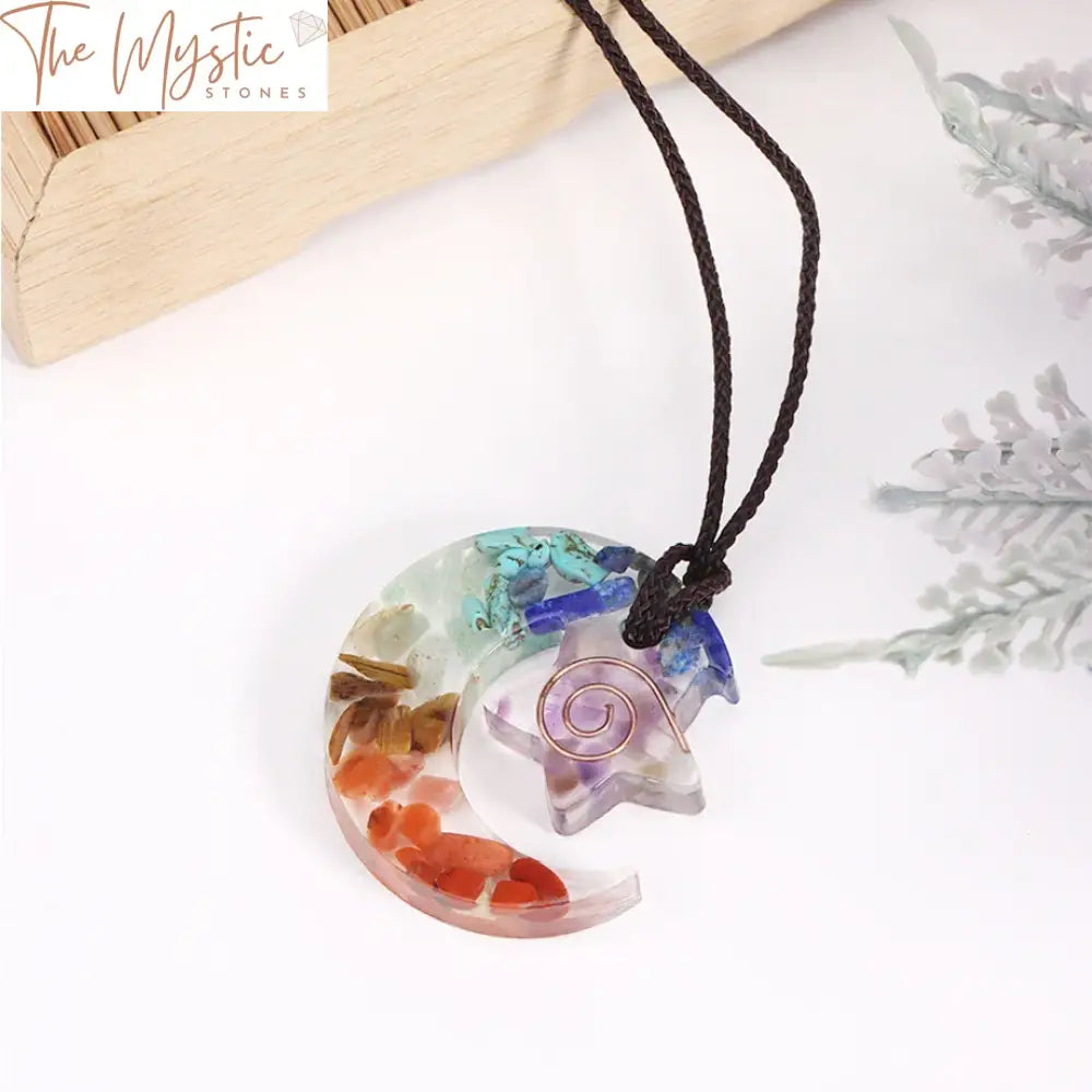 Chakra Star Moon Pendant Necklace