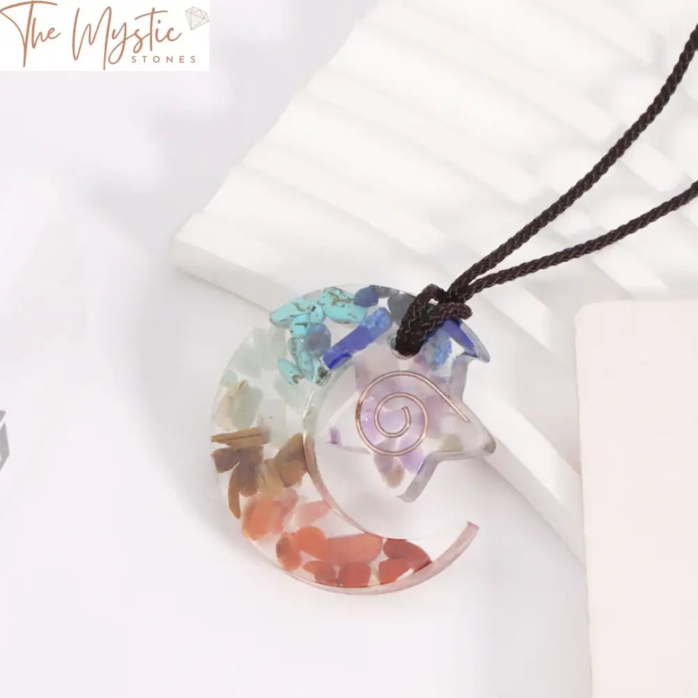 Chakra Star Moon Pendant Necklace