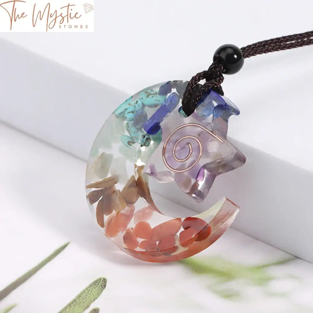 Chakra Star Moon Pendant Necklace