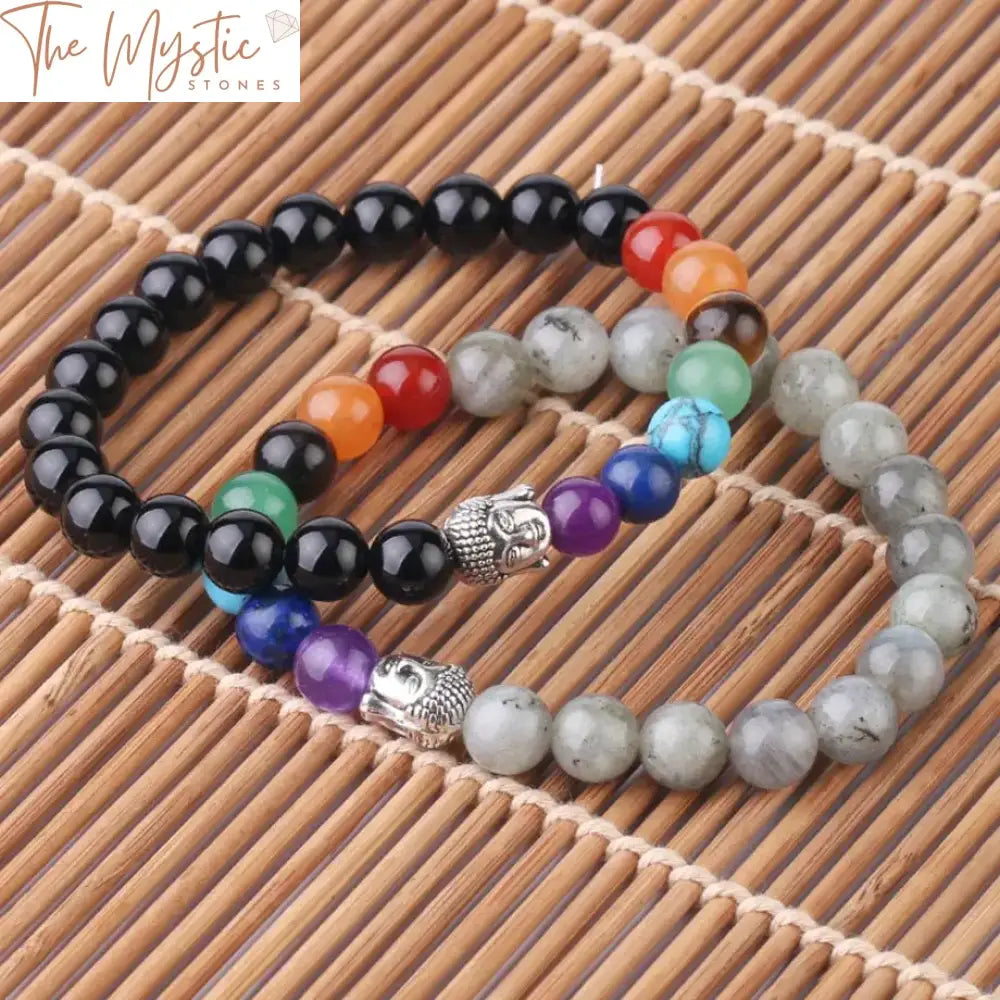 Chakra Stone Bracelet With Tiger Eye & Lava Beads