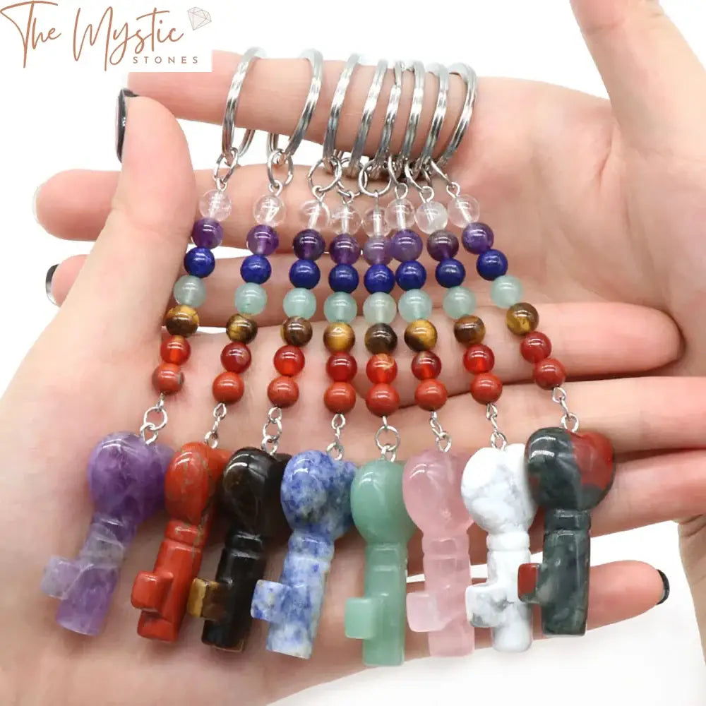 Chakra Stone Heart Keychain