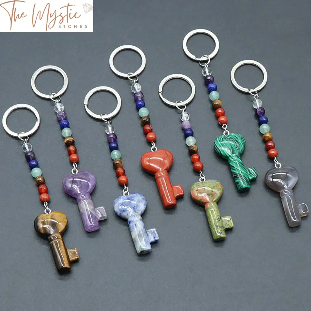 Chakra Stone Heart Keychain