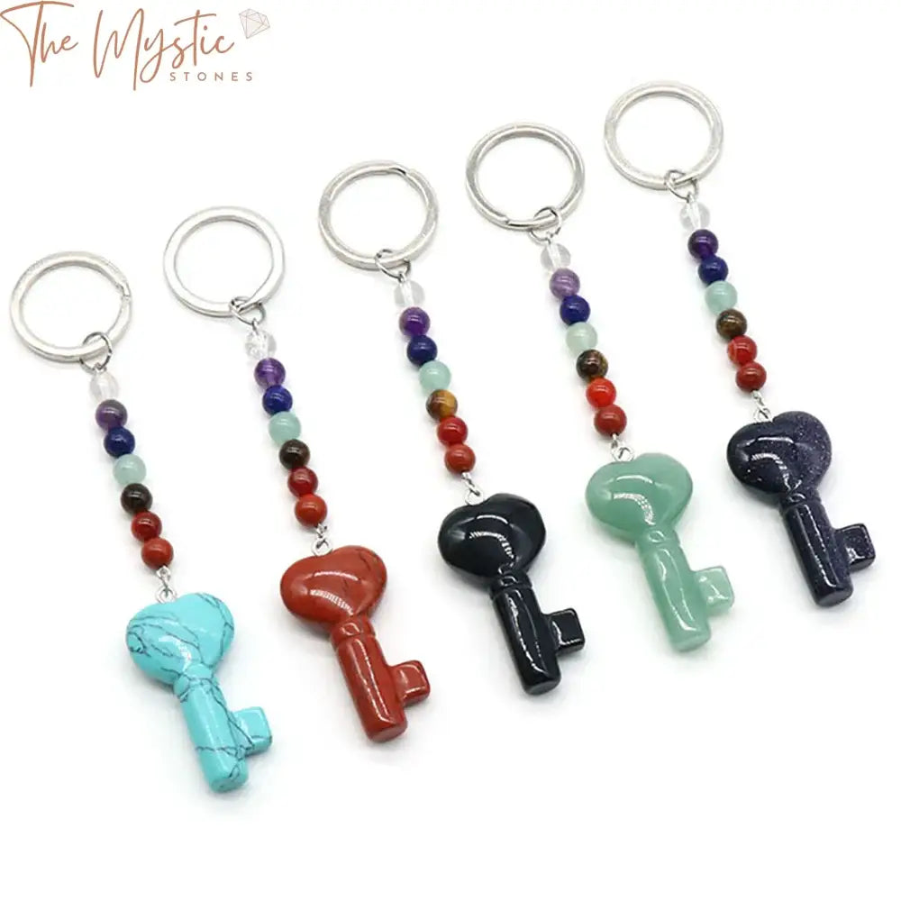 Chakra Stone Heart Keychain