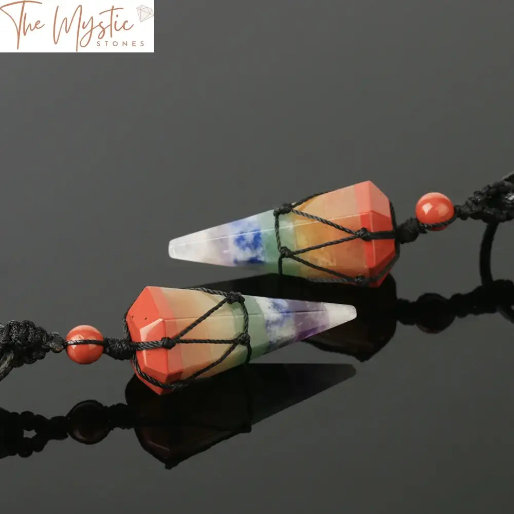 Chakra Stone Hexagonal Prism Rope Necklace