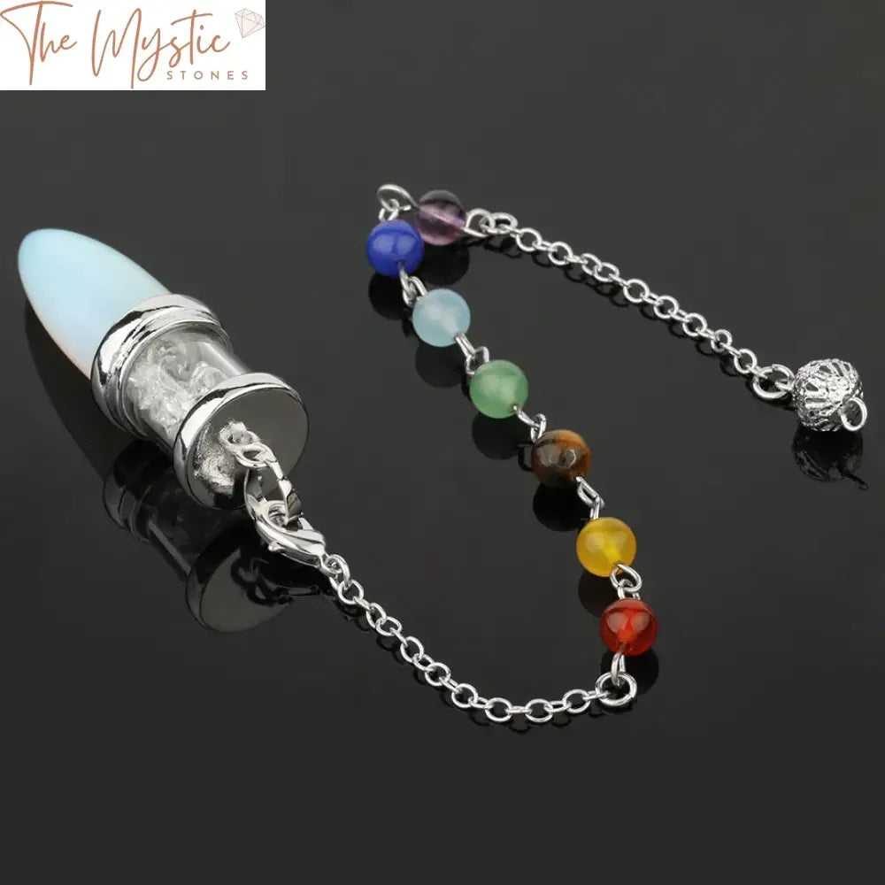 Chakra Stone Pendulum Bullet Necklace