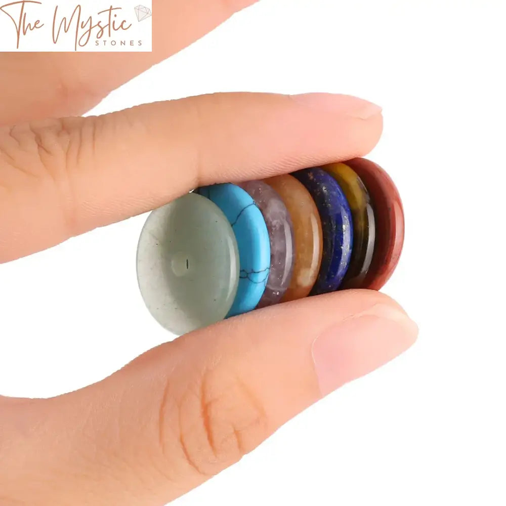 Chakra Stone Spacer Beads 18X18Mm - 7Pcs