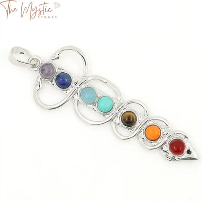 Chakra Sword Pendant With Crystal Beads