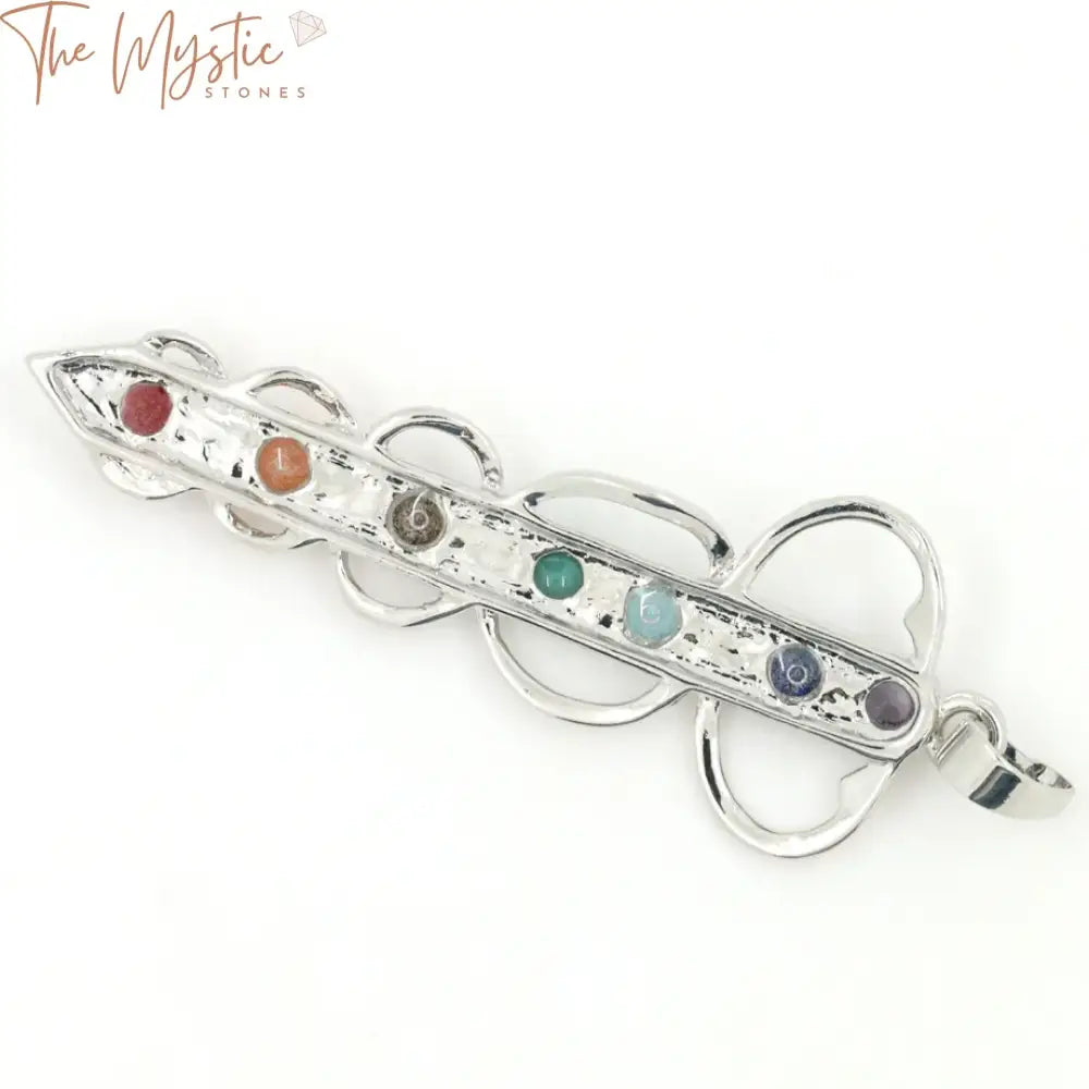 Chakra Sword Pendant With Crystal Beads