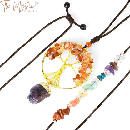 Chakra Tree Of Life Amethyst Necklace