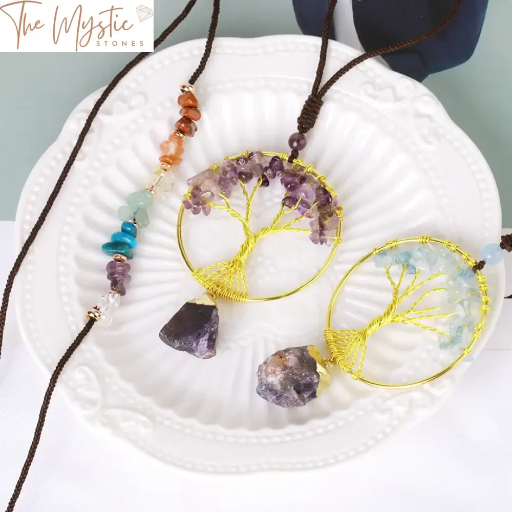 Chakra Tree Of Life Amethyst Necklace