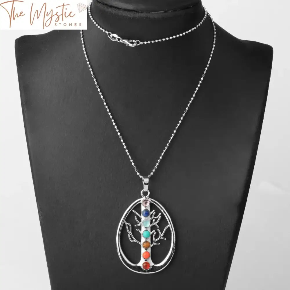 Chakra Tree Of Life Amulet Necklace - 2Pcs Set