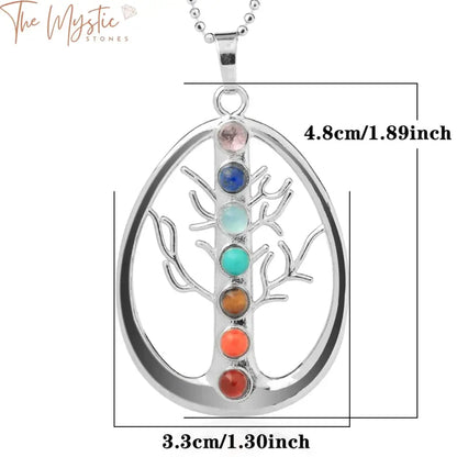 Chakra Tree Of Life Amulet Necklace - 2Pcs Set