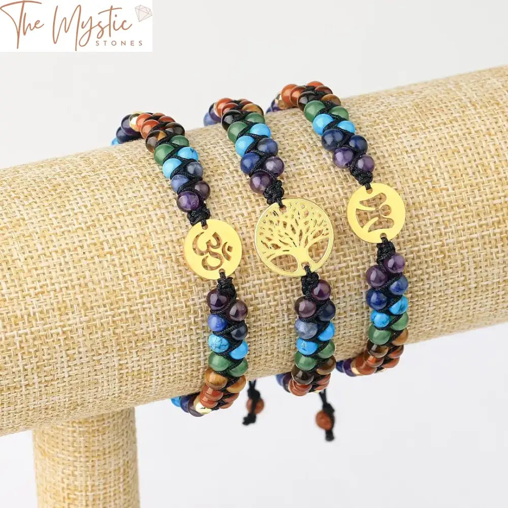 Chakra Tree Of Life Braided Bracelet