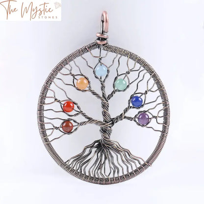 Chakra Tree Of Life Copper Pendant