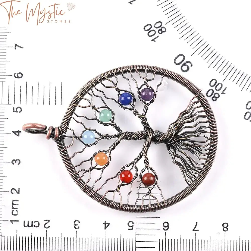 Chakra Tree Of Life Copper Pendant