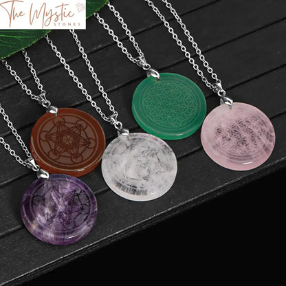 Chakra Tree Of Life Crystal Pendant Necklace