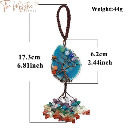 Chakra Tree Of Life Gemstone Car Pendant