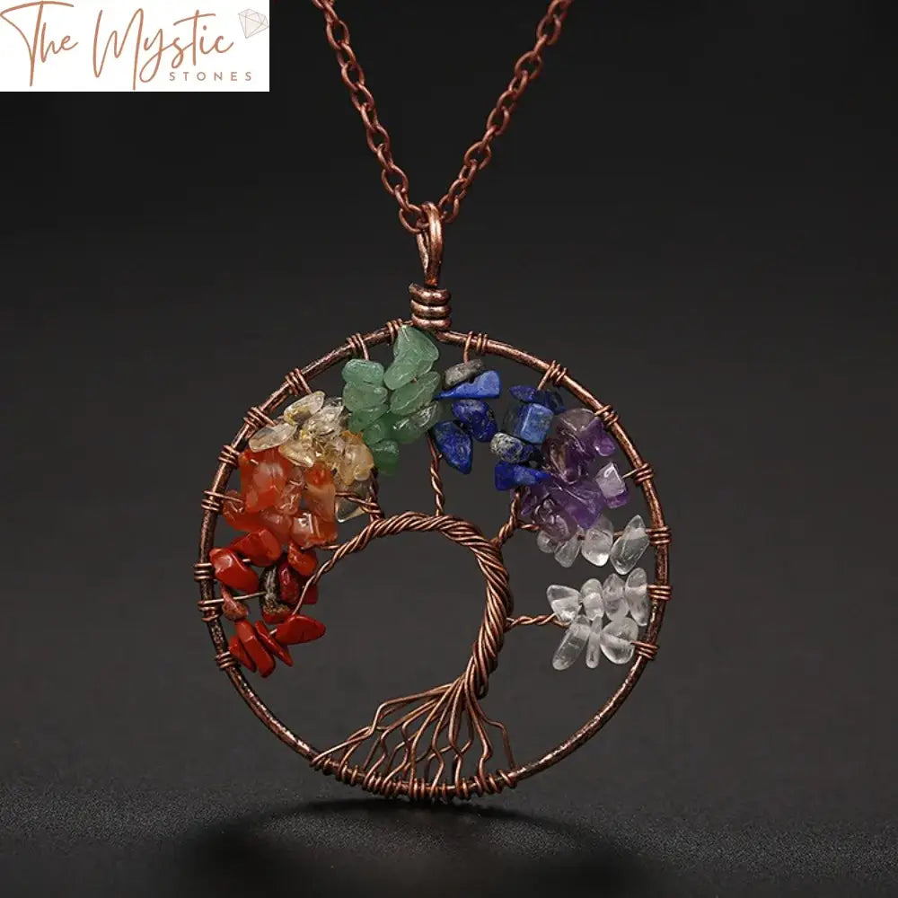 Chakra Tree Of Life Gemstone Pendant