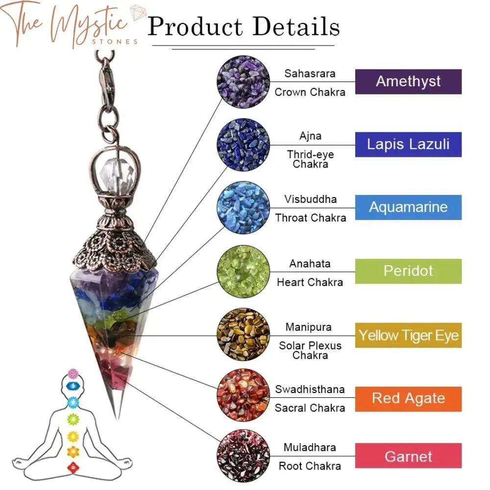 Chakra Tree Of Life Gemstone Pendulum