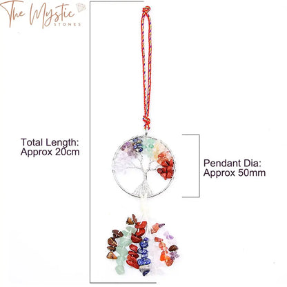 Chakra Tree Of Life Healing Crystal Car Ornament