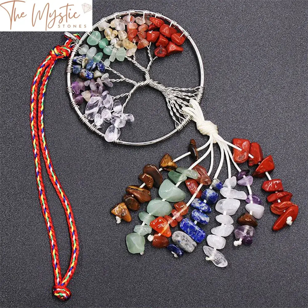 Chakra Tree Of Life Healing Crystal Car Ornament