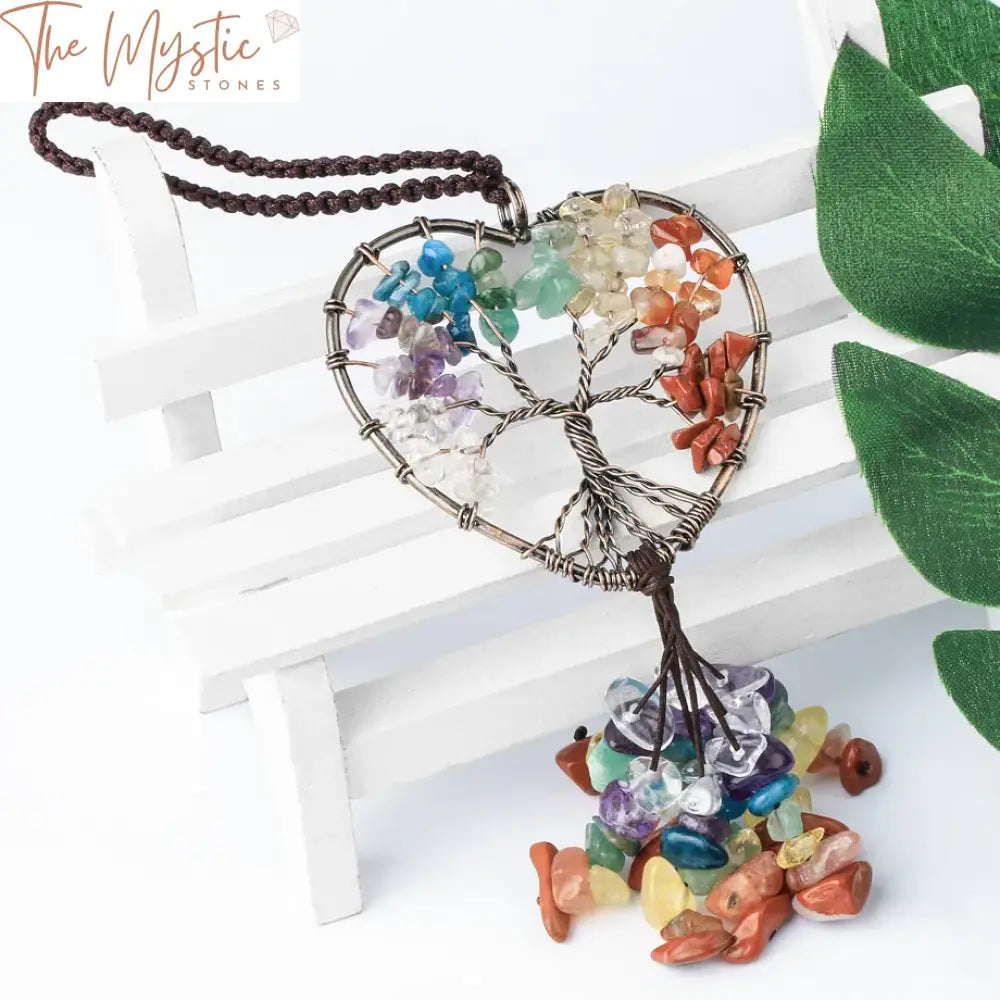 Chakra Tree Of Life Heart Keychain