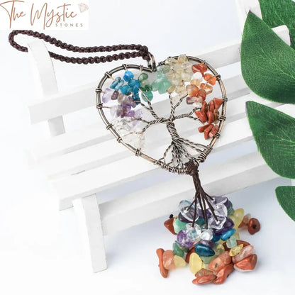 Chakra Tree Of Life Heart Keychain