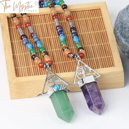 Chakra Tree Of Life Hexagonal Necklace