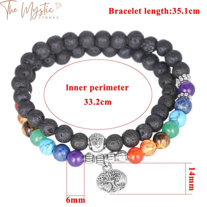 Chakra Tree Of Life Multilayer Bracelet