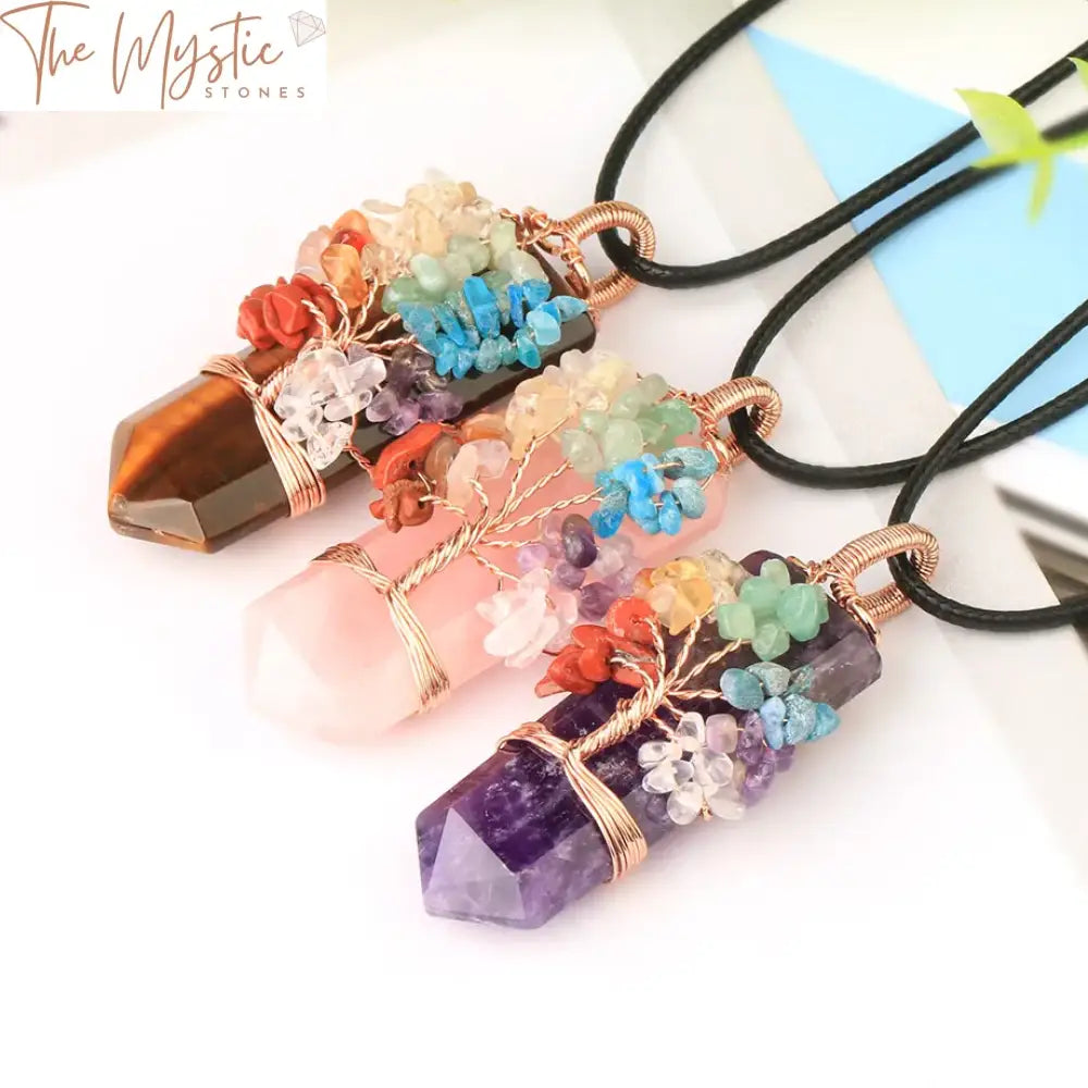 Chakra Tree Of Life Sword Pendant Necklace