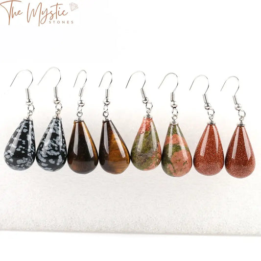 Classic Teardrop Natural Stone Earrings