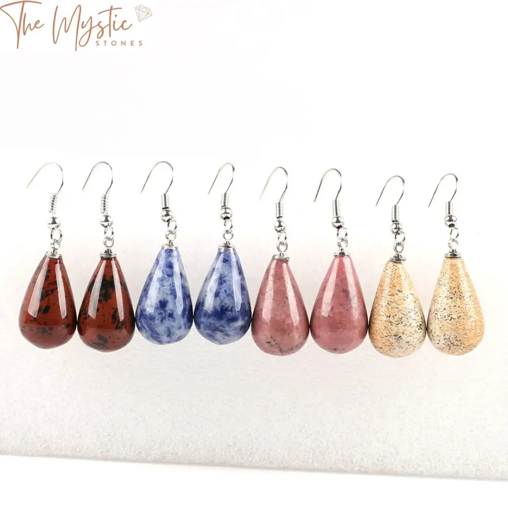 Classic Teardrop Natural Stone Earrings