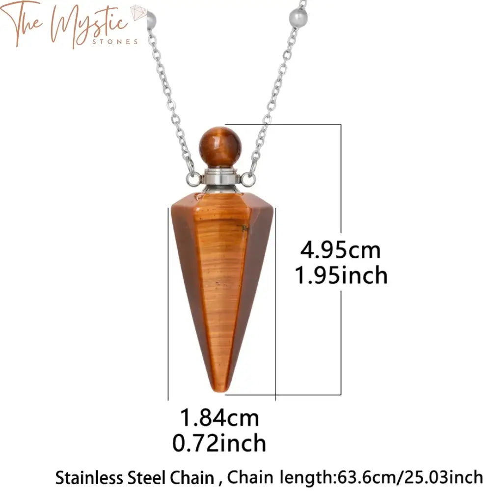 Clear Quartz Cone Perfume Diffuser Necklace