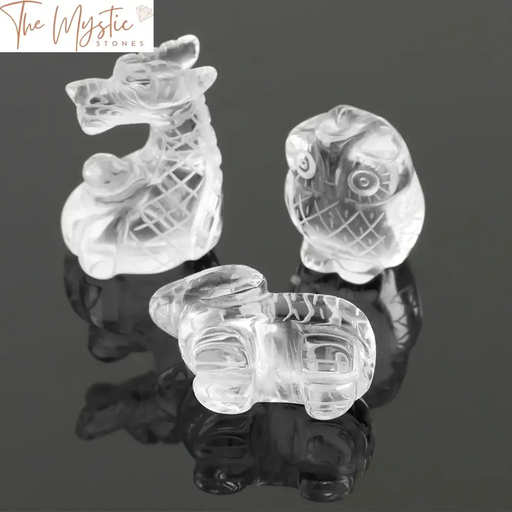 Clear Quartz Crystal Animal Figurines