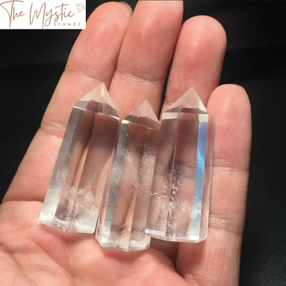 Clear Quartz Crystal Point Obelisk Wand 5-6Cm