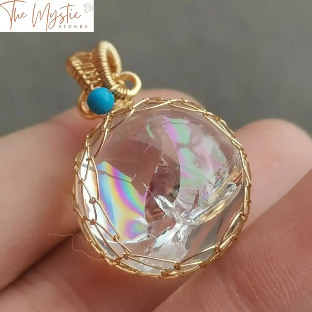 Clear Quartz Crystal Sphere Pendant