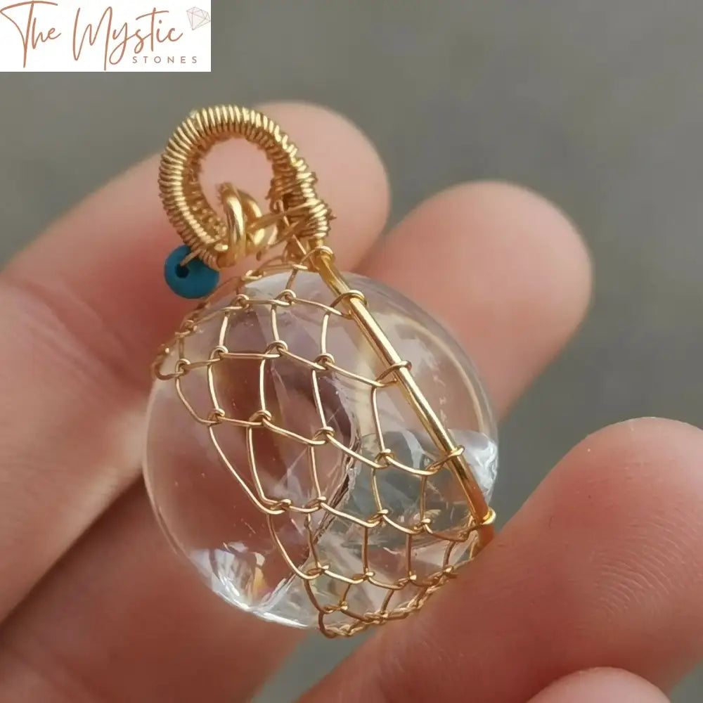 Clear Quartz Crystal Sphere Pendant