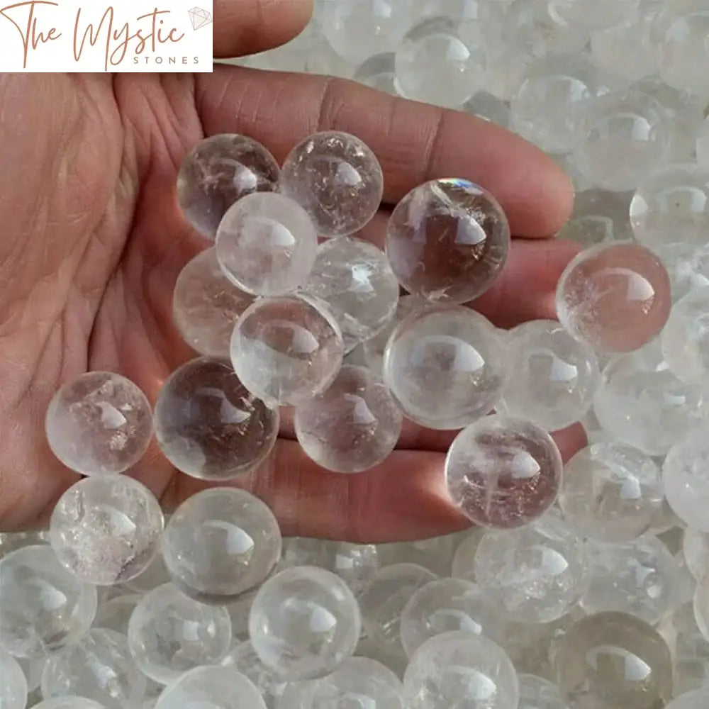 Clear Quartz Crystal Spheres - 18Mm Set Of 5