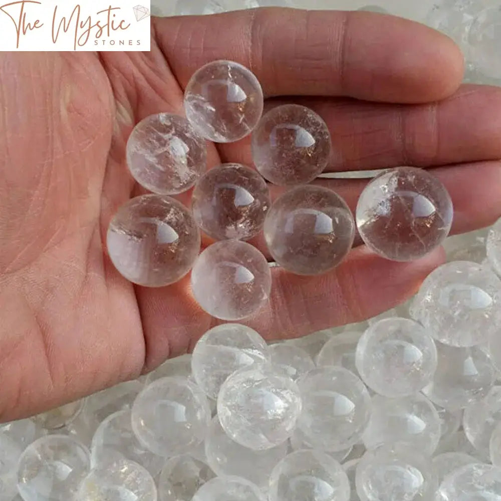 Clear Quartz Crystal Spheres - 18Mm Set Of 5