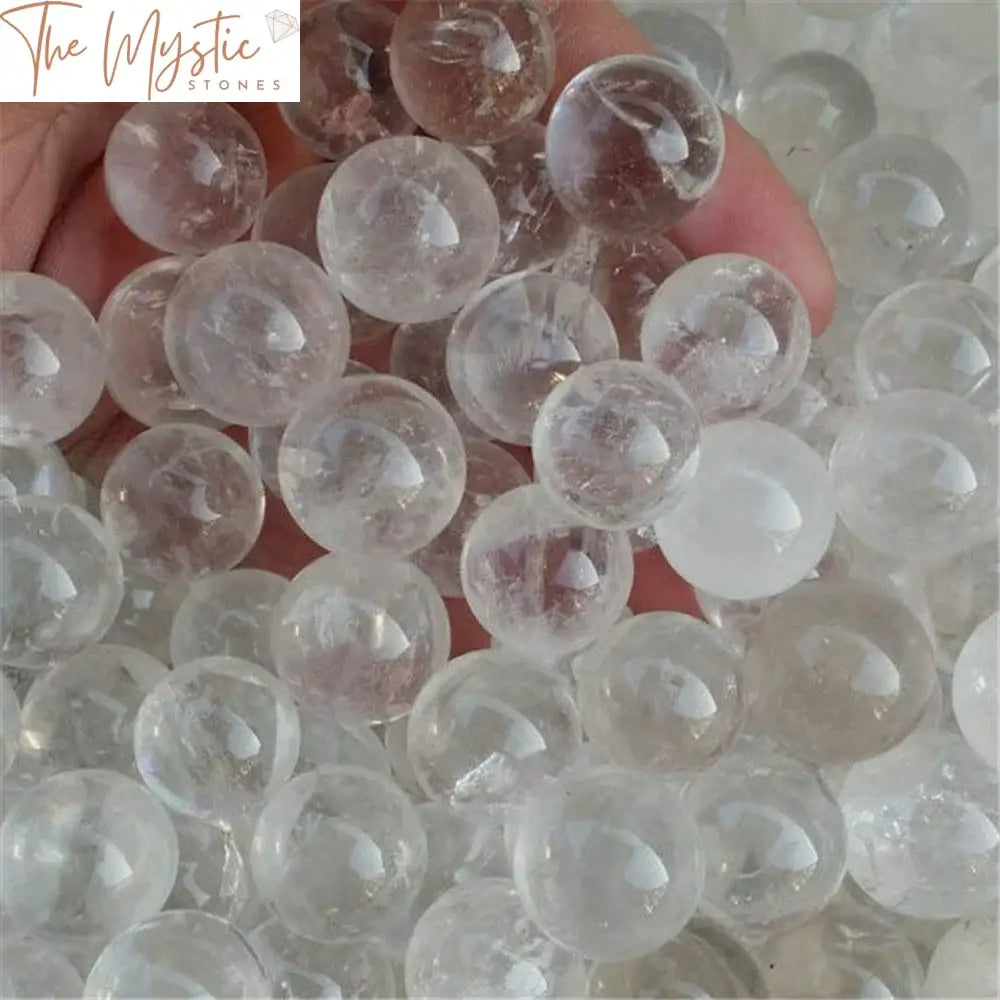 Clear Quartz Crystal Spheres - 18Mm Set Of 5