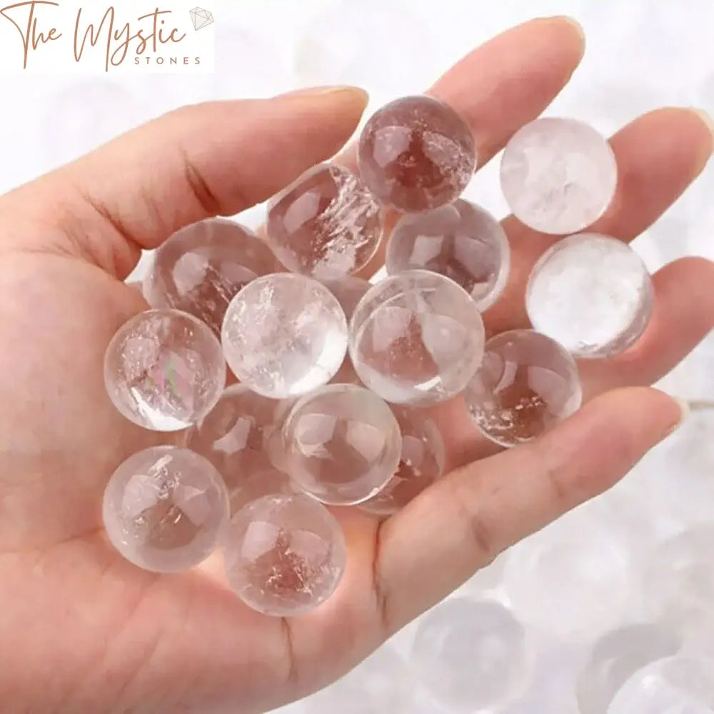 Clear Quartz Crystal Spheres - 18Mm Set Of 5