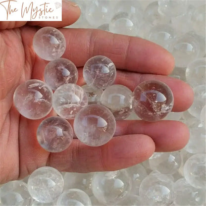 Clear Quartz Crystal Spheres - 18Mm Set Of 5