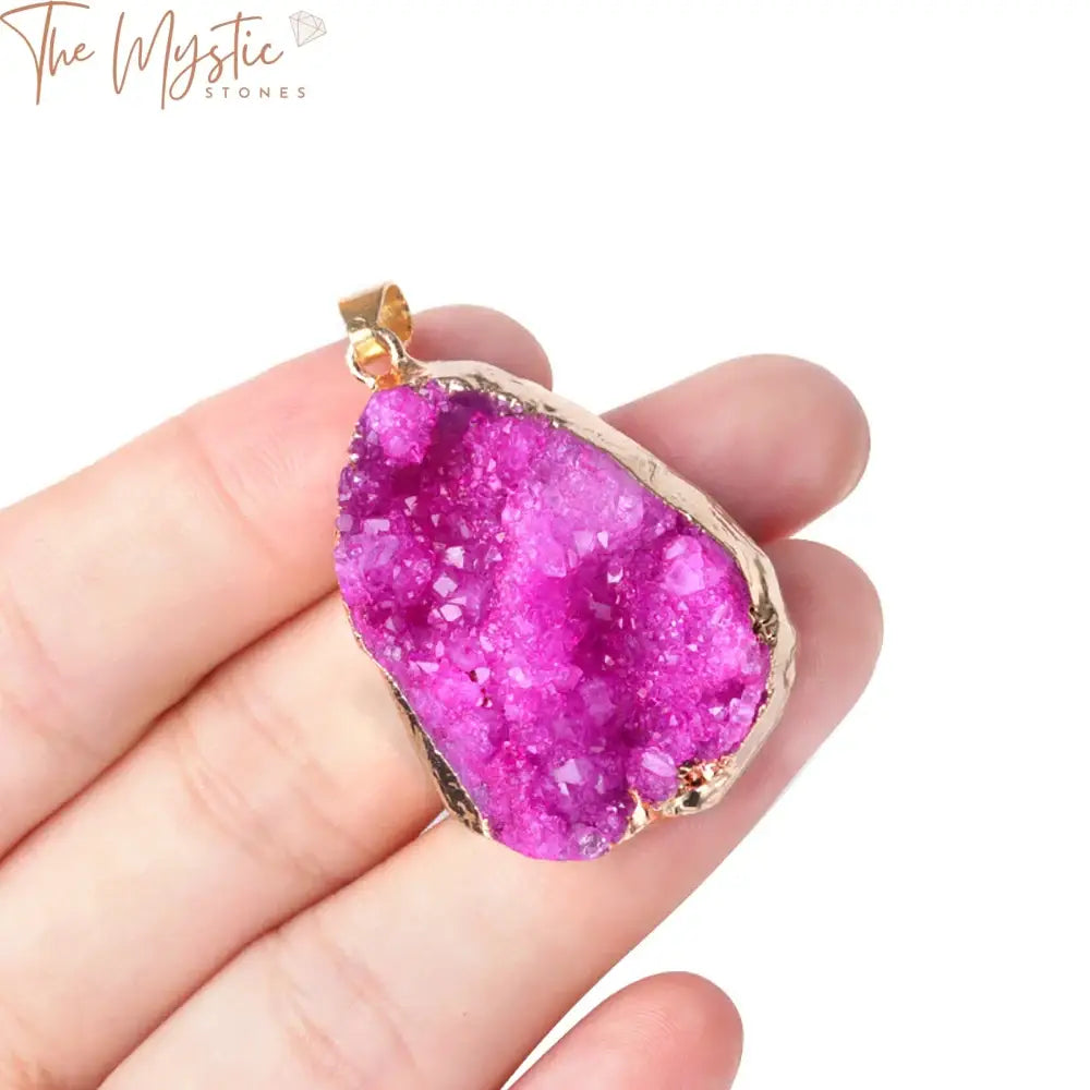 Colorful Agate Geode Quartz Pendant