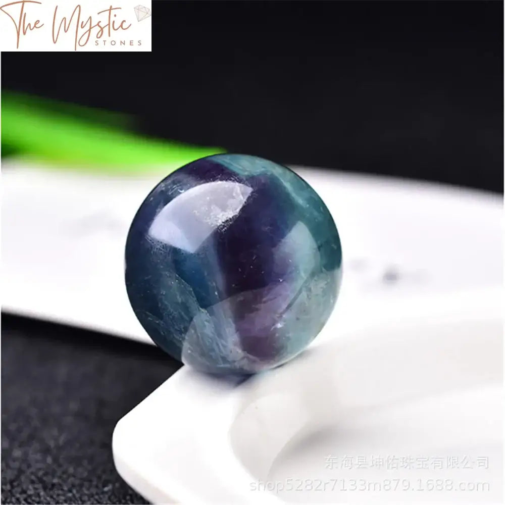 Colorful Fluorite Crystal Sphere With Stand