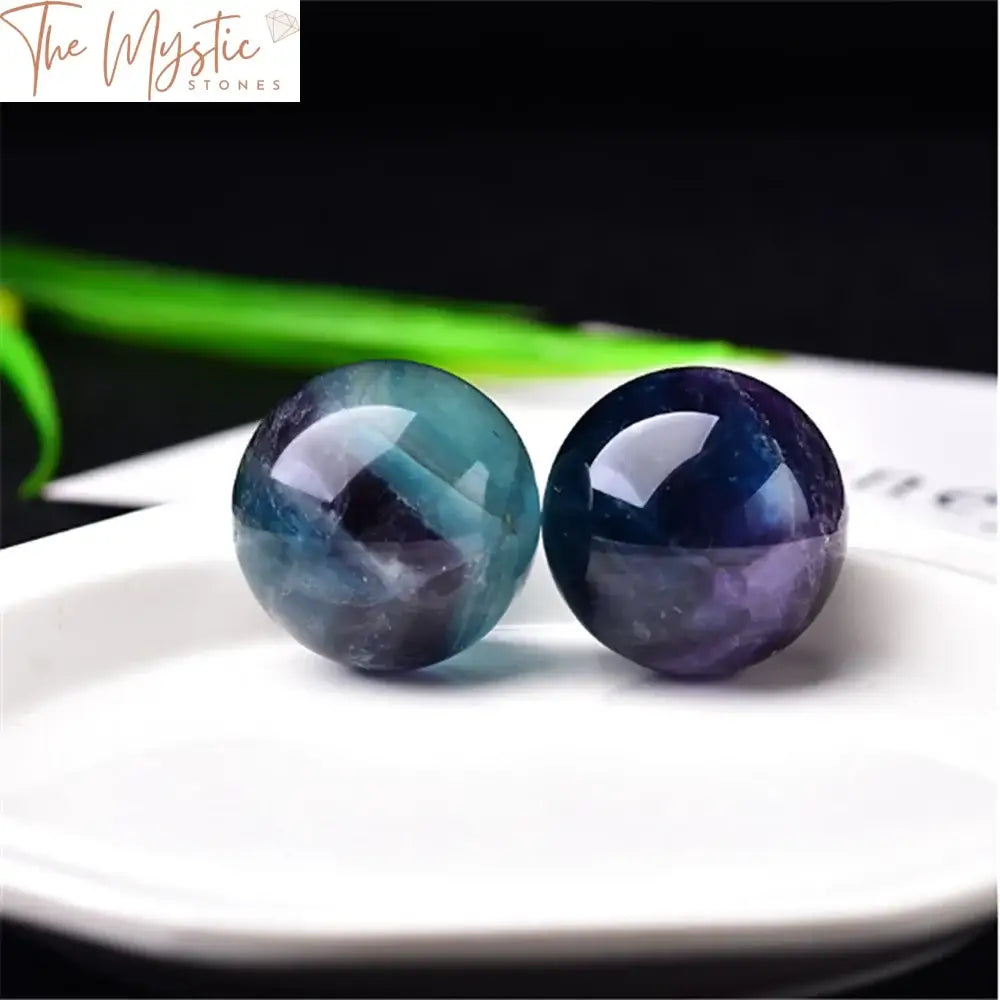 Colorful Fluorite Crystal Sphere With Stand