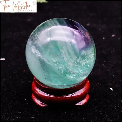 Colorful Fluorite Crystal Sphere With Stand