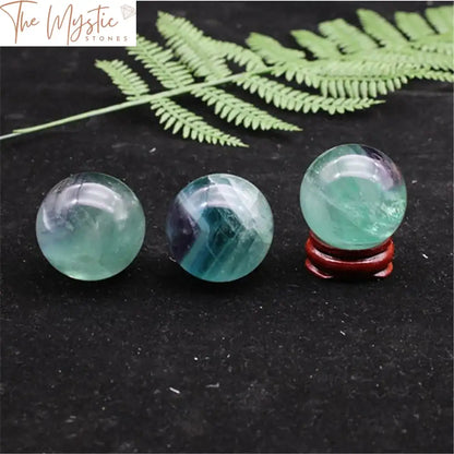 Colorful Fluorite Crystal Sphere With Stand