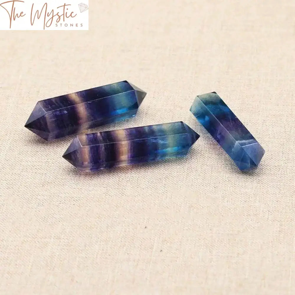 Colorful Fluorite Quartz Double-Pointed Wand (5-6Cm)